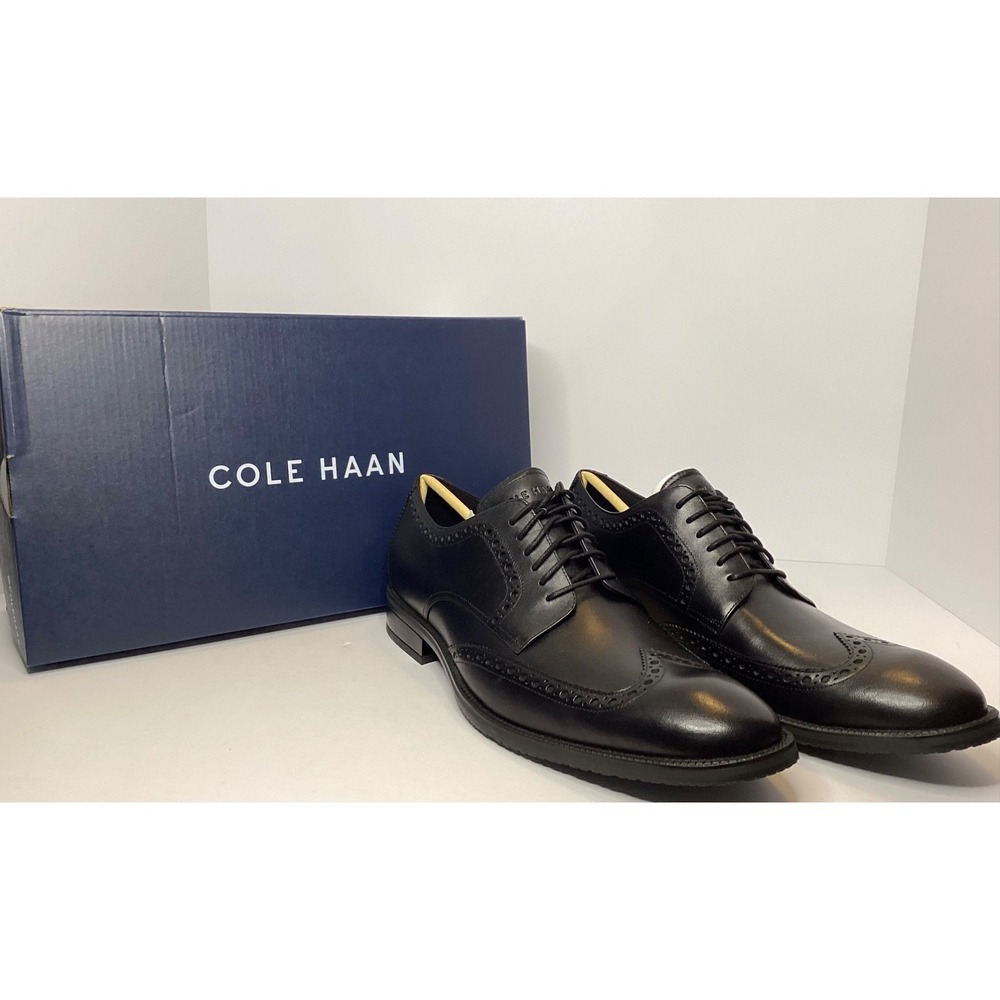 Cole Haan Men's Wing Oxford Waterproof Leather Shoe Size 12 Black NIB